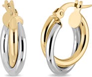 Bony Levy 14K Gold Two-Tone Double Hoop Earrings