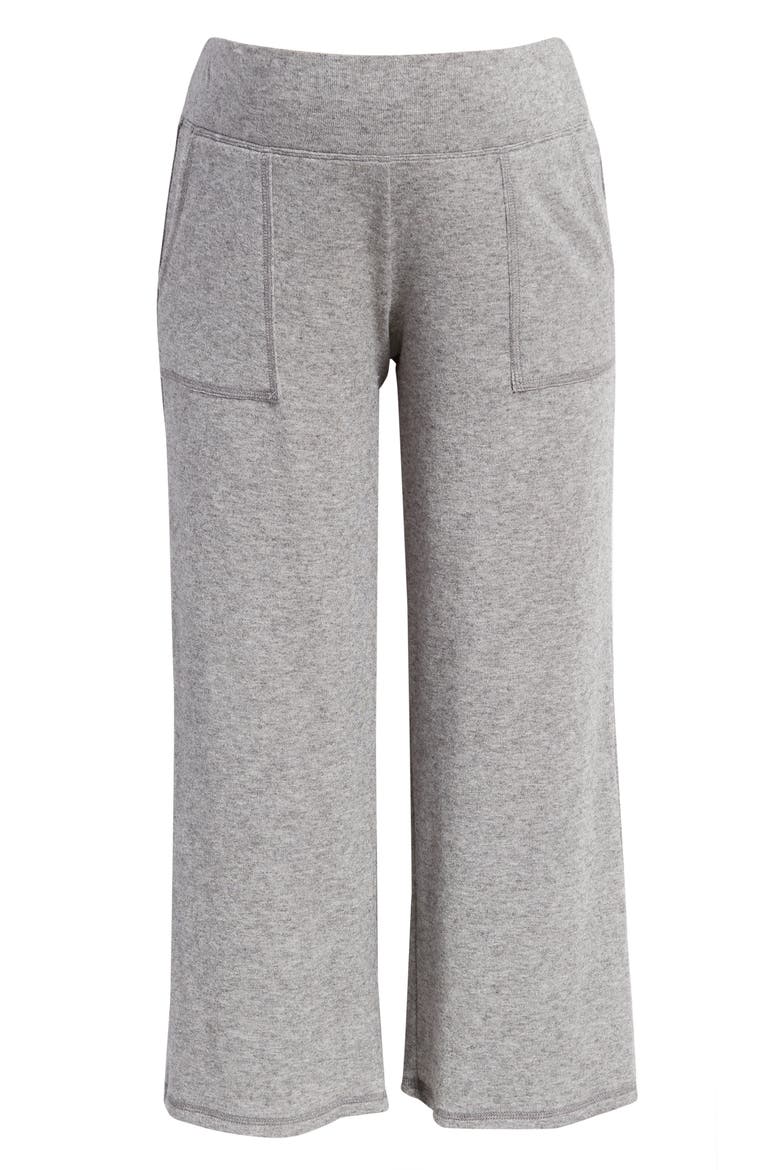 Wide Leg Crop Maternity Pants, Alternate, color, HEATHER CHARCOAL