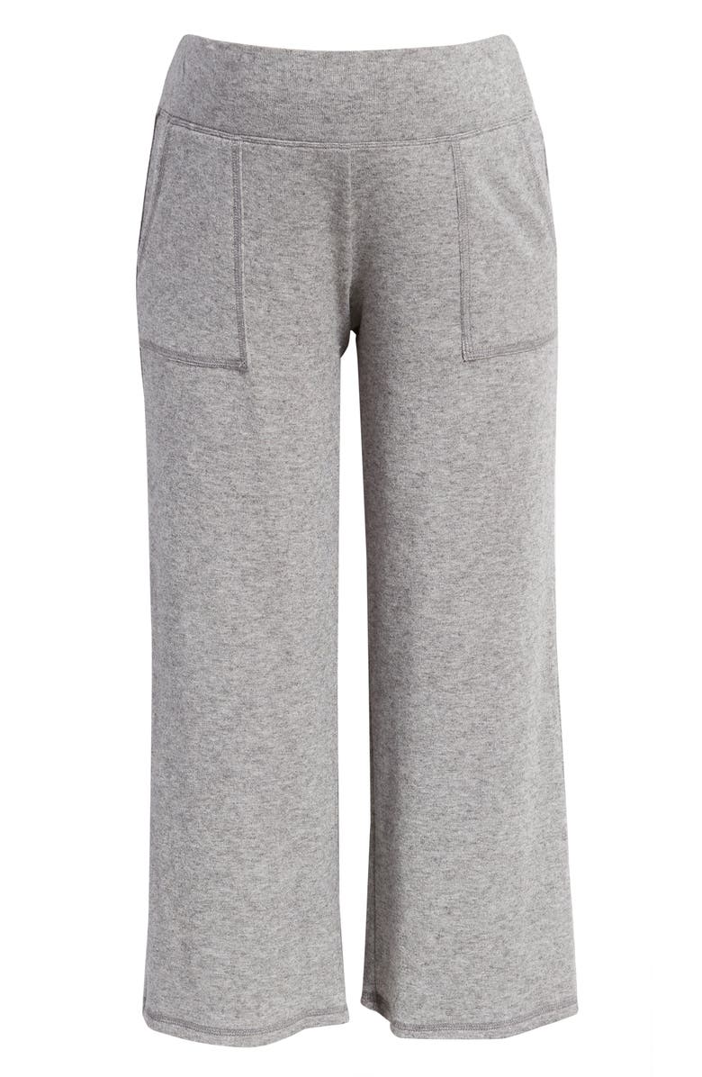 Maternal America Wide Leg Crop Maternity Pants, Alternate, color, Heather Charcoal