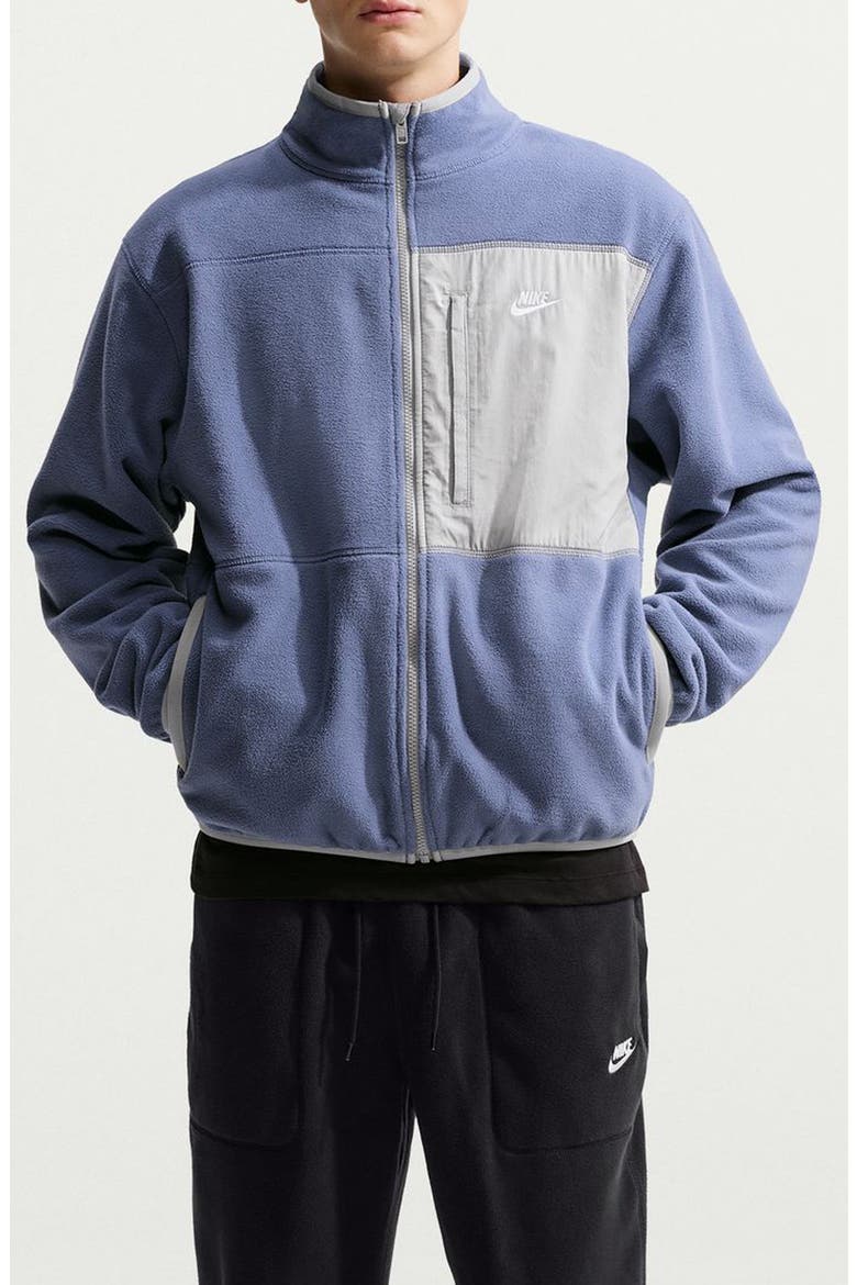 Club Fleece Therma-FIT Winterized Full Zip Fleece Jacket, Main, color, DIFFUSED BLUE/ SMOKE GREY