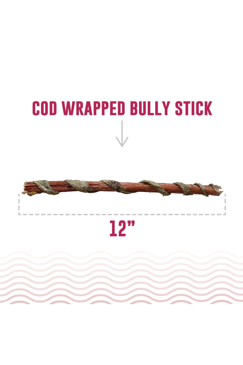 Fish Sticks - Bully Stick Wrapped In Cod Skin - 10 Pack, 12 Inch, Alternate, color, Multicolored