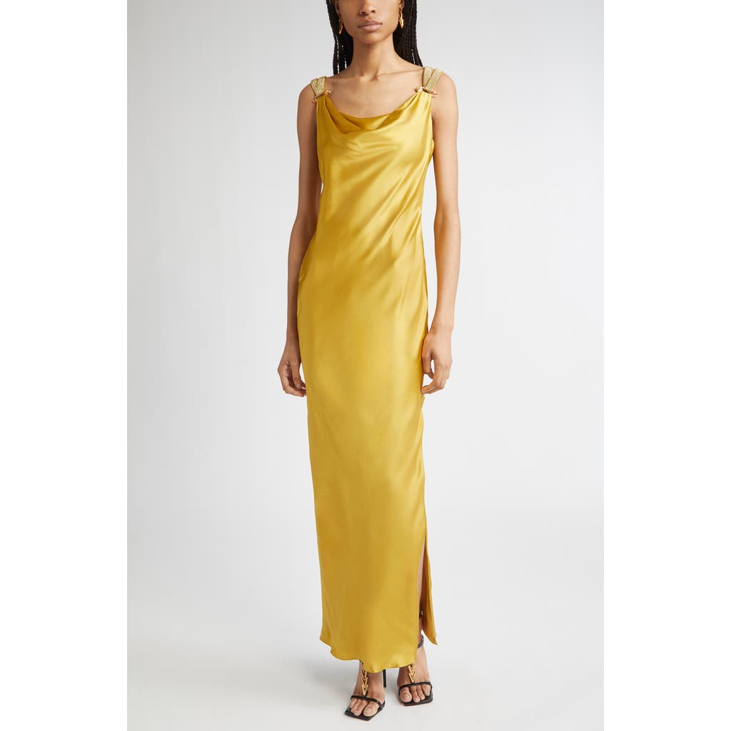Versace Safety Pin Silk Satin Gown