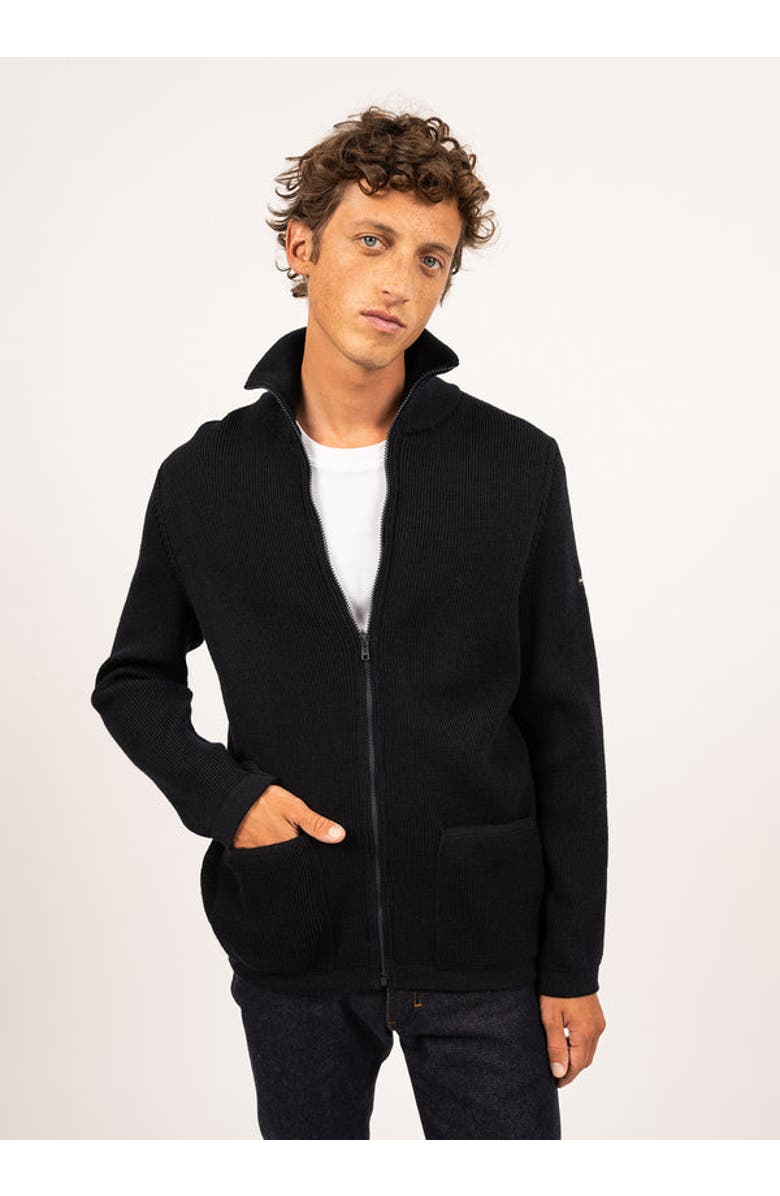 Saint James QUIBERON - High Collar Knit Jacket, Main, color, Navy