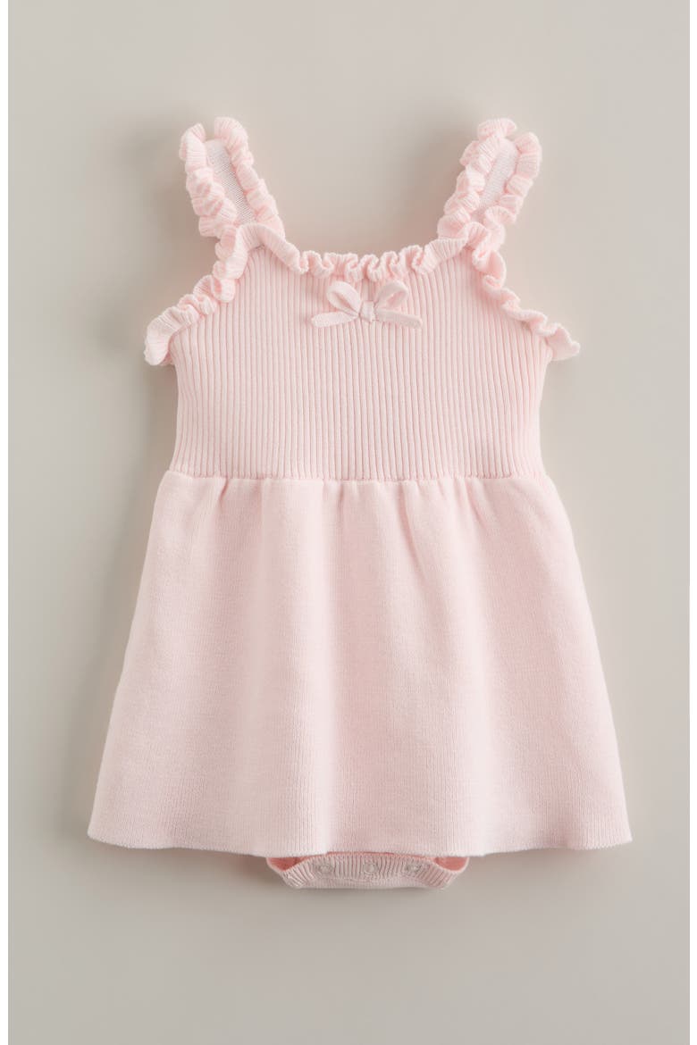 Ruffle Accent Skirted Sweater Bodysuit, Main, color, PINK HEAVEN