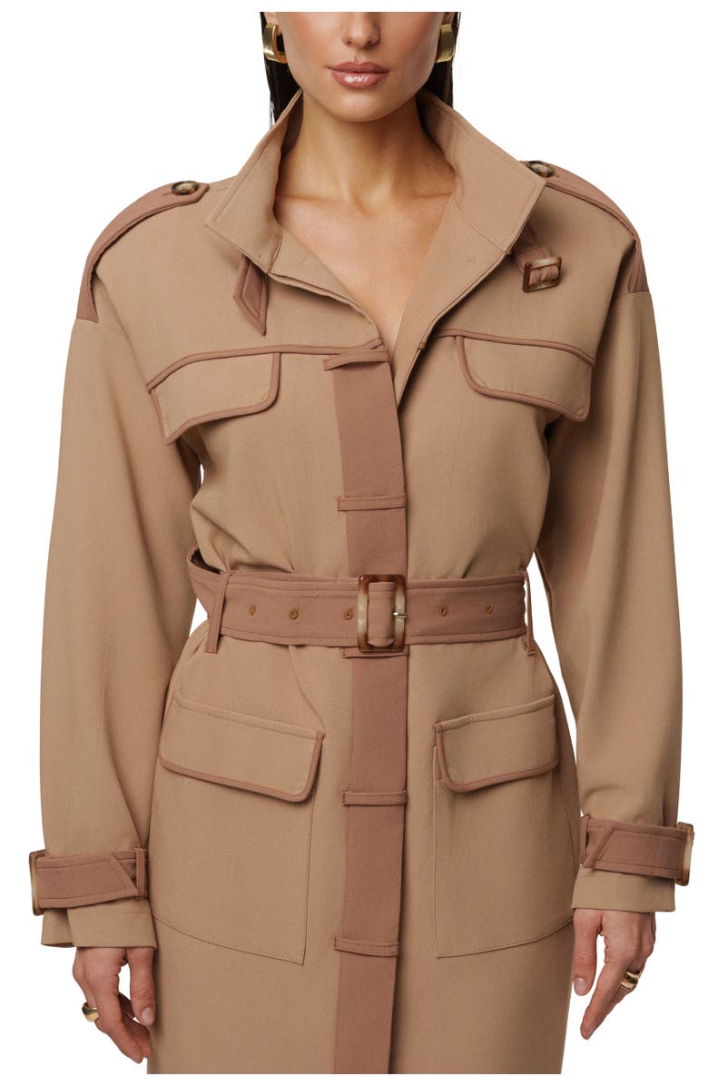 JLUXLABEL Icon Belted Midi Dress, Alternate, color, Beige