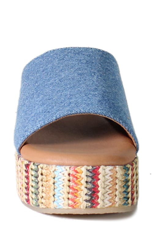 Diba True Rock Steady Platform Slide Sandal In Blue