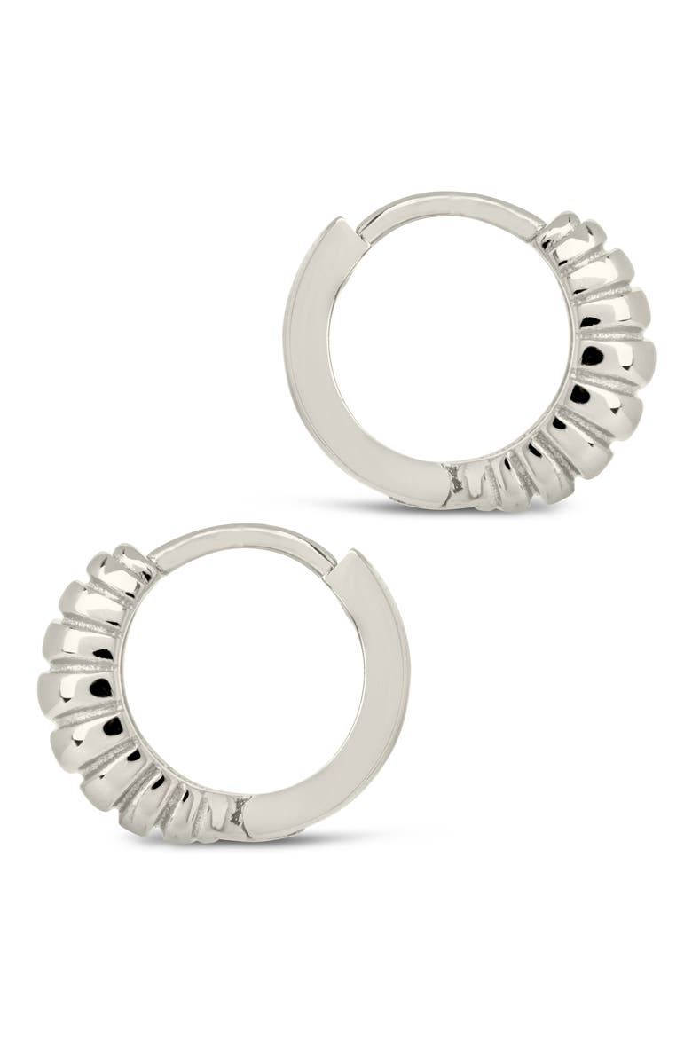 14K Gold Plated Sterling Silver Graham Micro Hoop Earrings, Alternate, color, SILVER