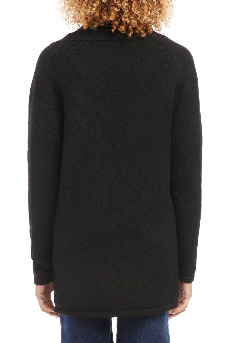 Shawl Collar Open Front Cardigan, Alternate, color, BLACK