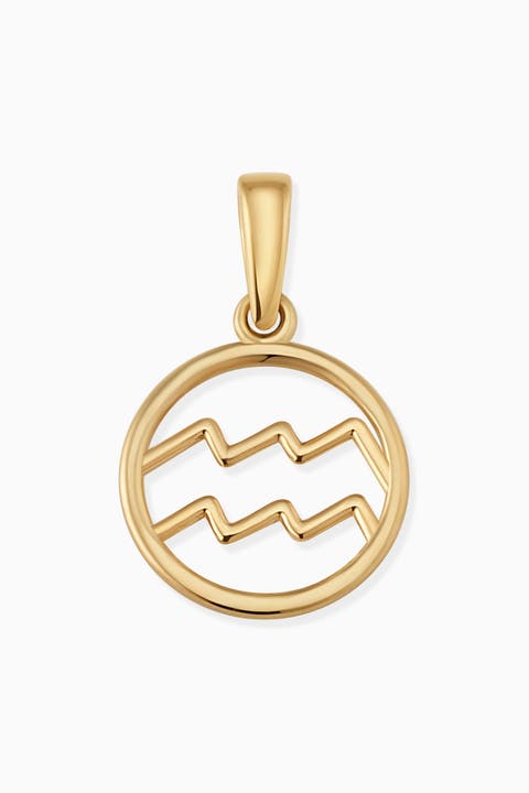 14K Yellow Gold Zodiac Pendant Charm