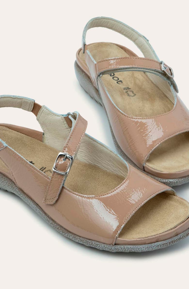 Naot Toka Slingback Sandal, Alternate, color, Camel Crinkle Patent Leather