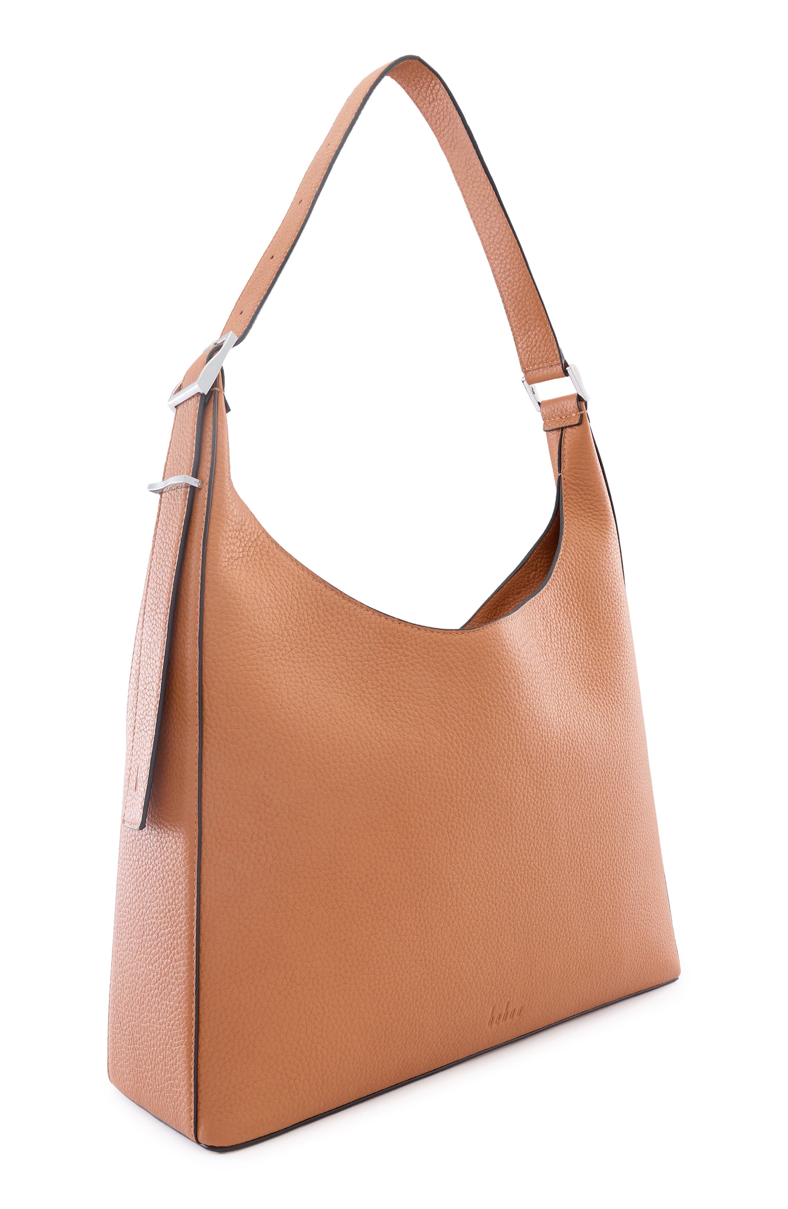 Large Danny Flatiron Pebble Leather Shoulder Bag, Alternate, color, CLAY