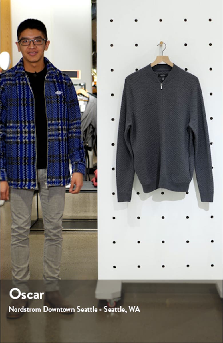 Popcorn Stitch Zip Cardigan, sales video thumbnail