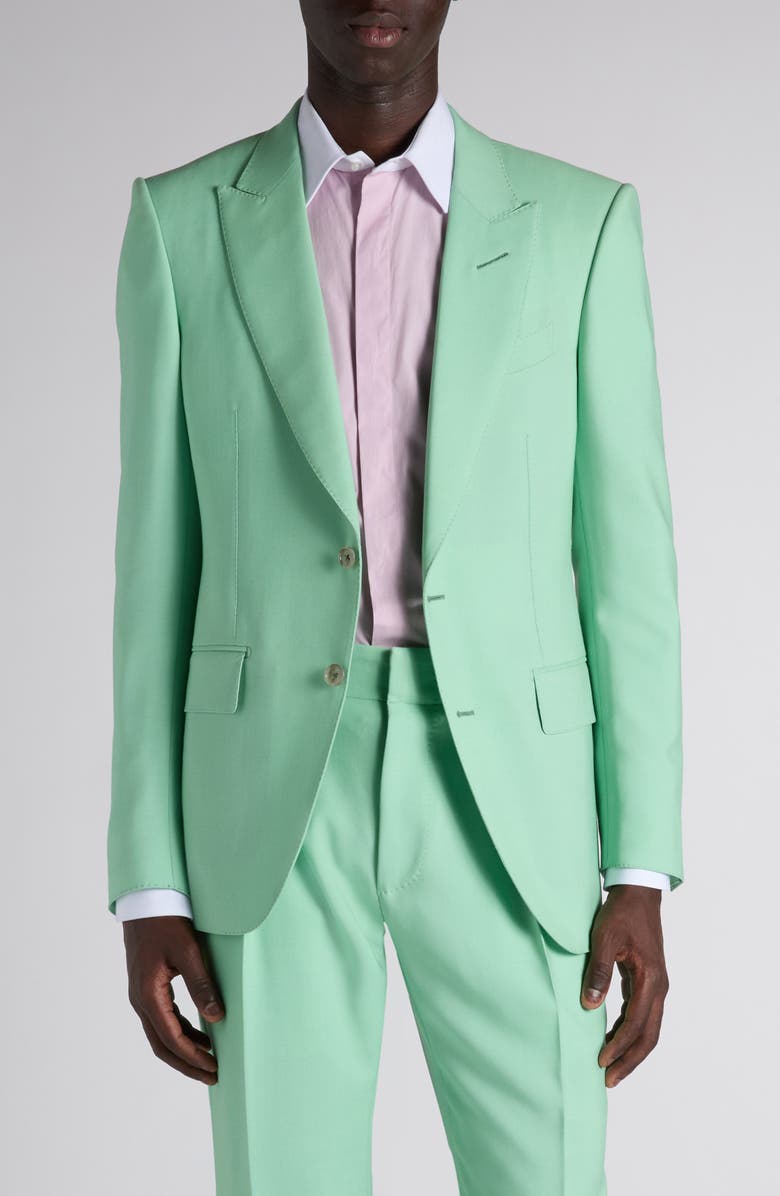 TOM FORD Compact Hopsack Blazer, Main, color, Aquamarine