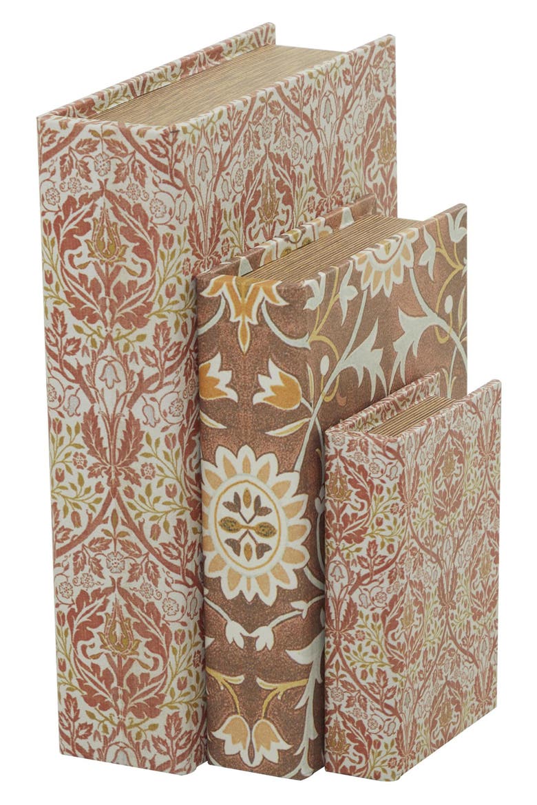 Set of 3 Faux Book Boxes, Main, color, ORANGE