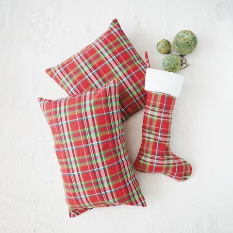 Artisan Plaid Cotton Lumbar Pillow