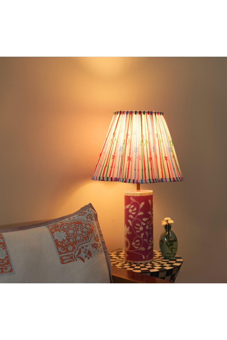 Floral Vines Inlay Blush Table Lamp, Alternate, color, Blush