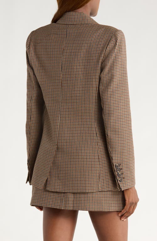Paige Quentin Houndstooth Check Wool Blend Blazer In Brown