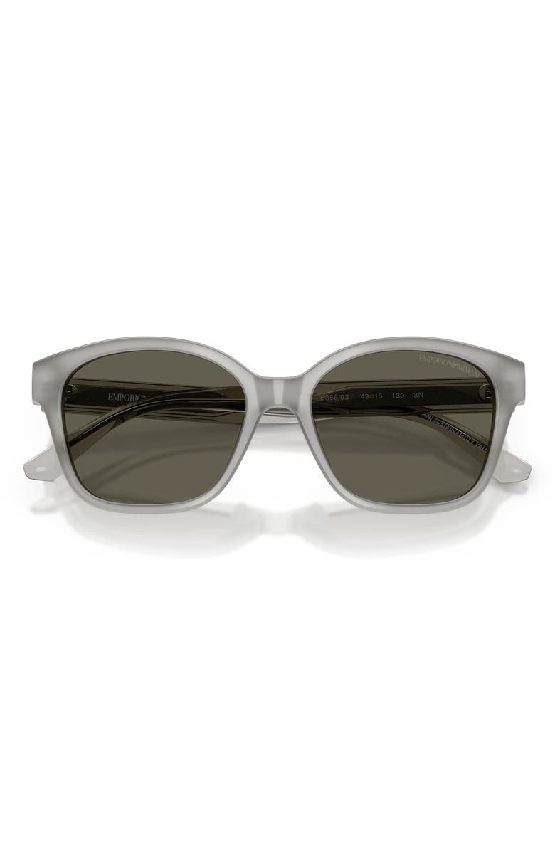 Emporio Armani Kids' 49mm Small Cat Eye Sunglasses, Alternate, color, Shiny Opal Grey / Dark Brown