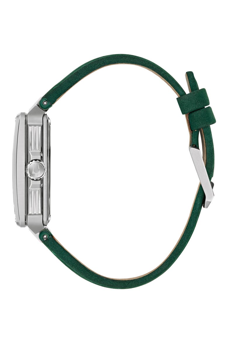 Marc Anthony Series X Automatic Leather Watch, Alternate, color, GREEN