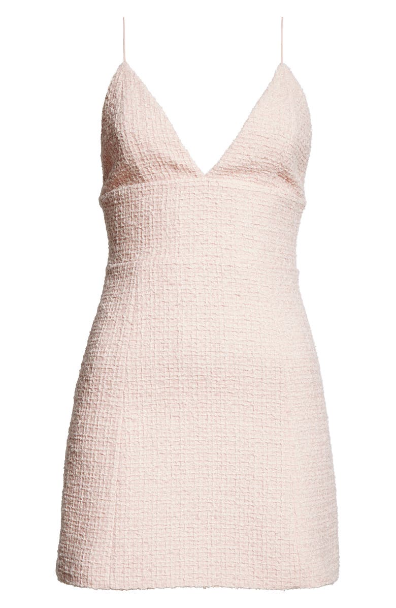 Alice + Olivia Carli Tweed Minidress, Alternate, color, Pink Lace