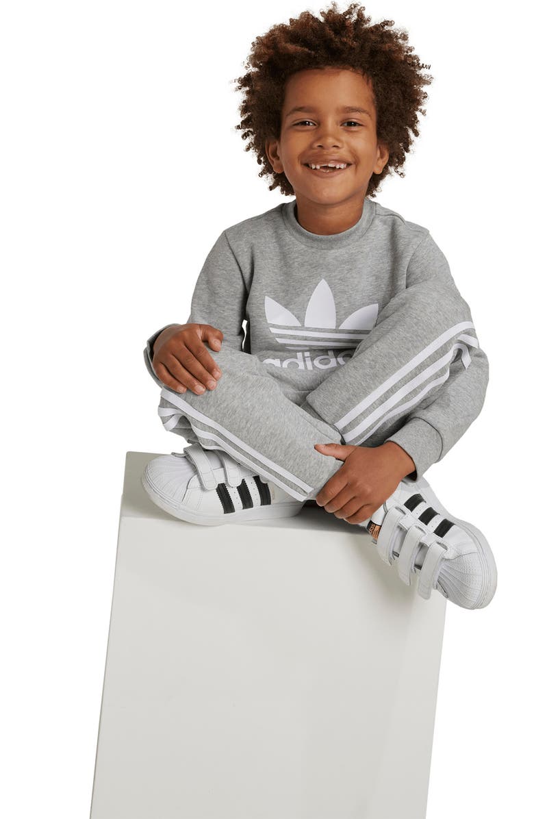adidas Kids' Trefoil Crewneck Sweatshirt & Joggers Set, Alternate, color,