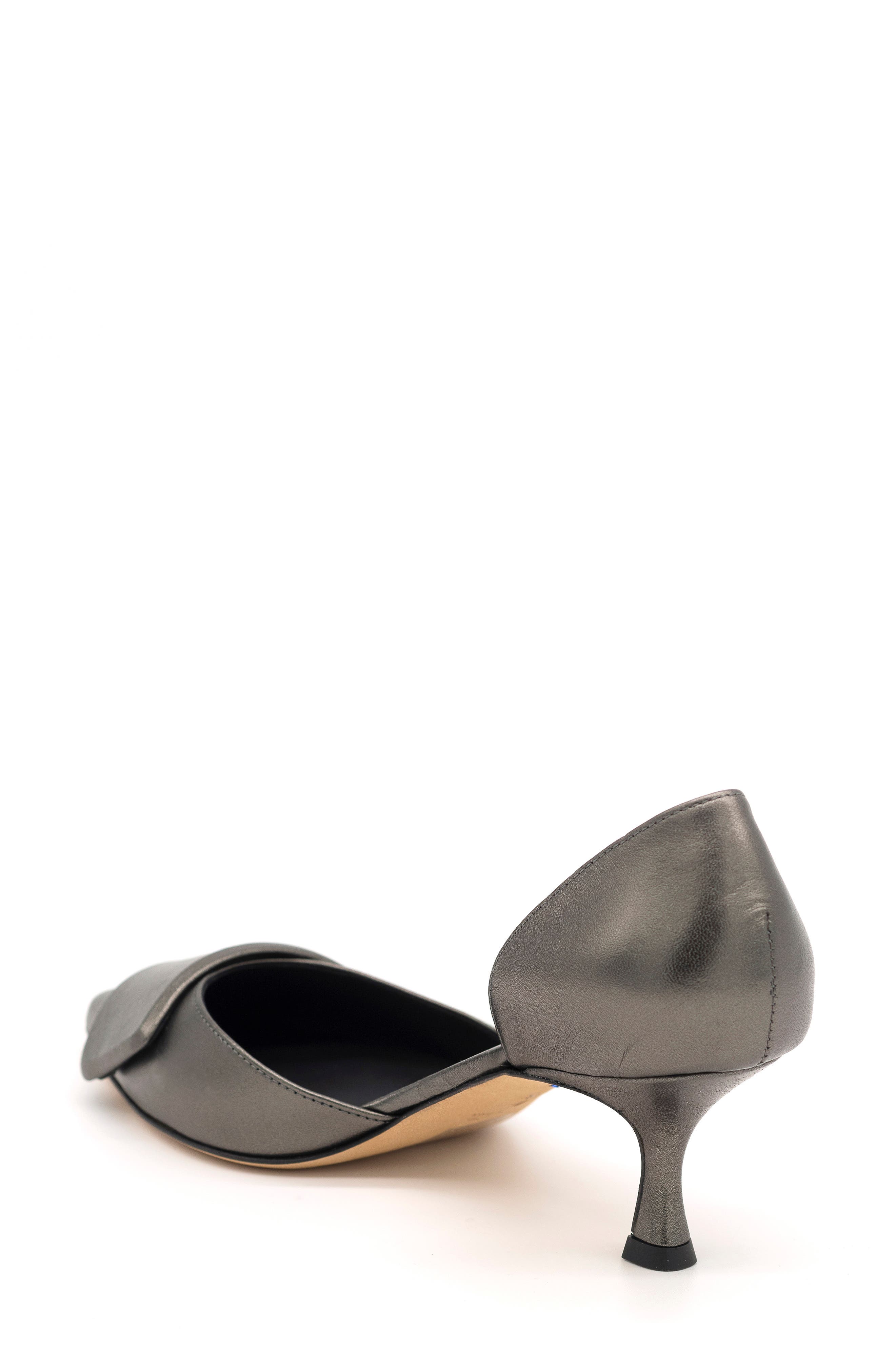 Sloane Pointed Toe d'Orsay Pump, Alternate, color, PEWTER NAPPA