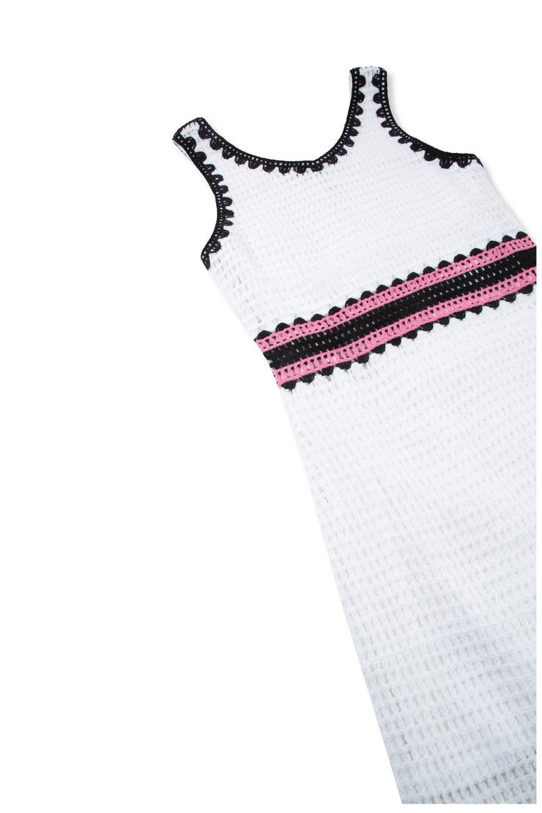 Kids' Colorblock Crochet Dress, Alternate, color, WHITE