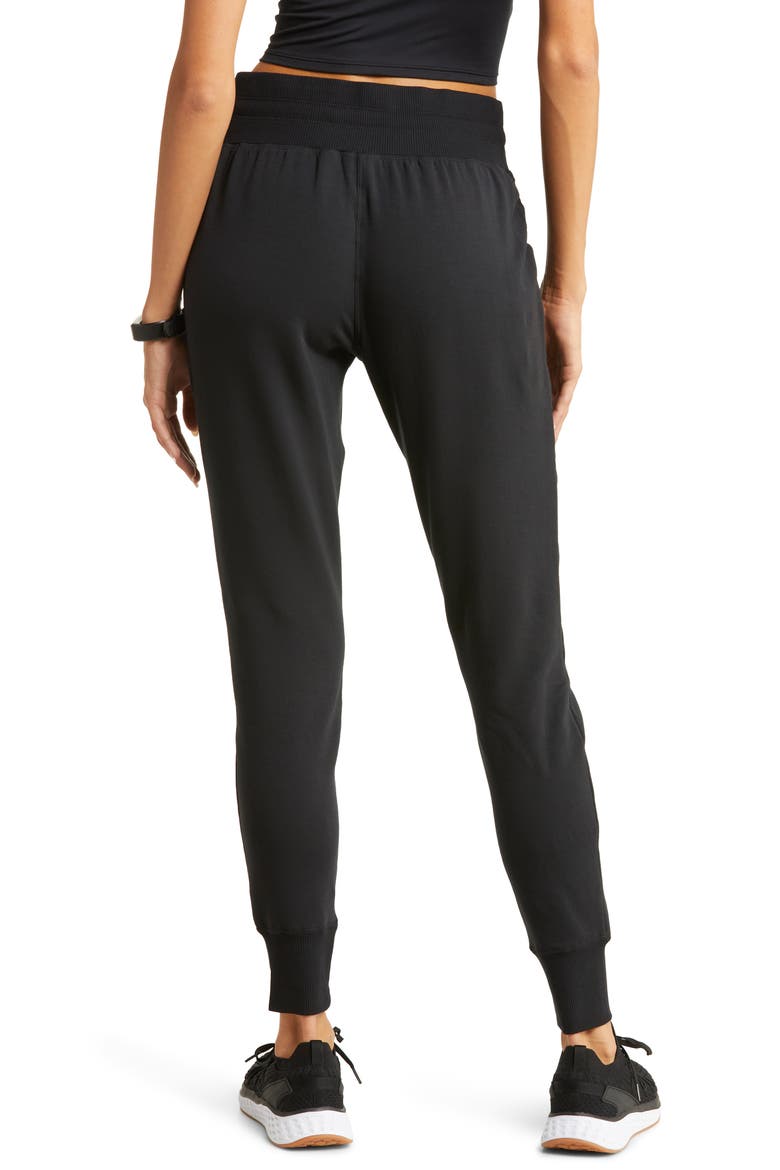 Peaceful High Waist Pocket Slim Joggers, Alternate, color, BLACK