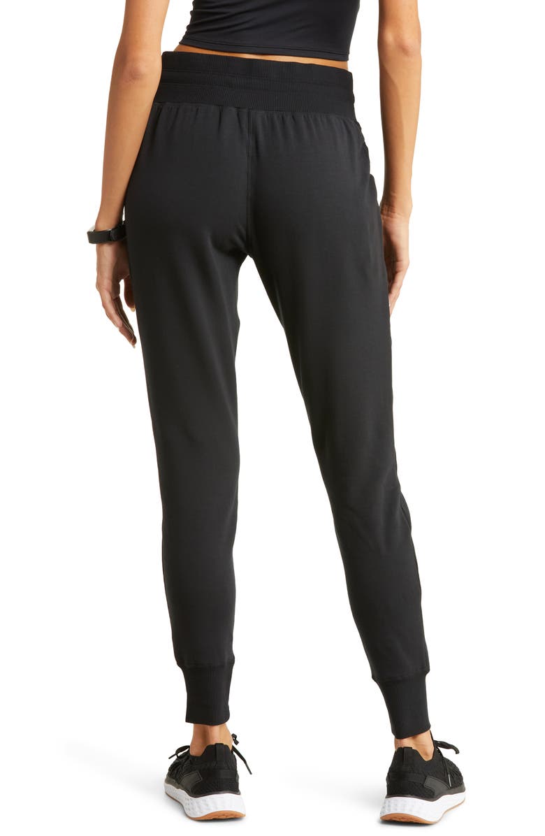 Zella Peaceful High Waist Pocket Slim Joggers, Alternate, color, Black
