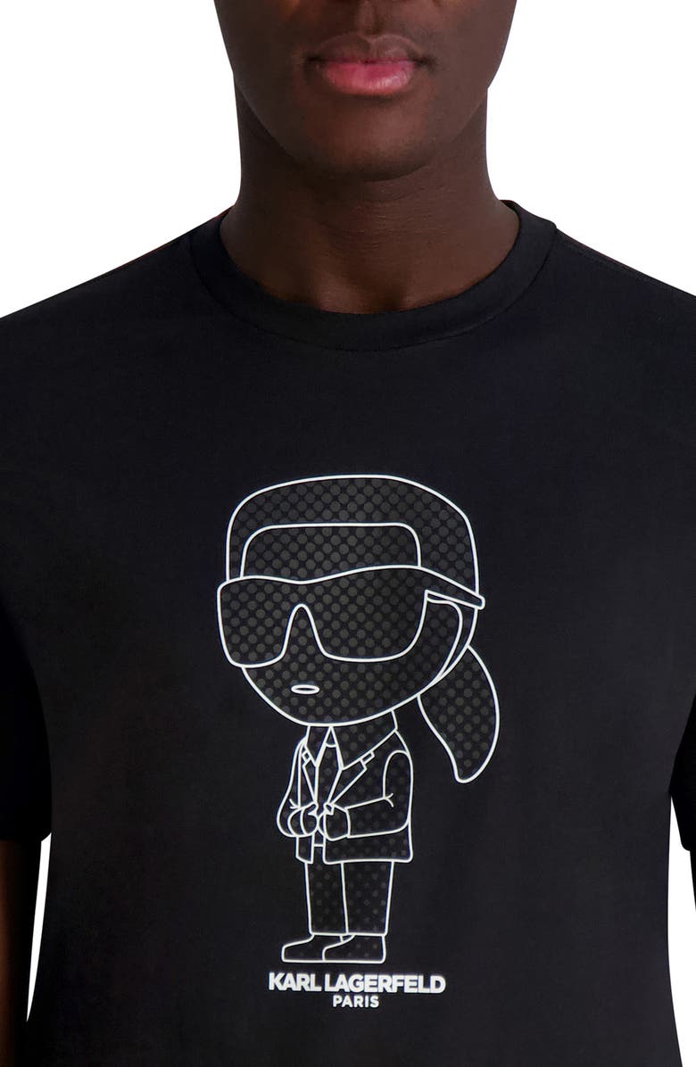 KARL LAGERFELD PARIS Large Karl Character Logo Graphic T-Shirt, Alternate, color, Black