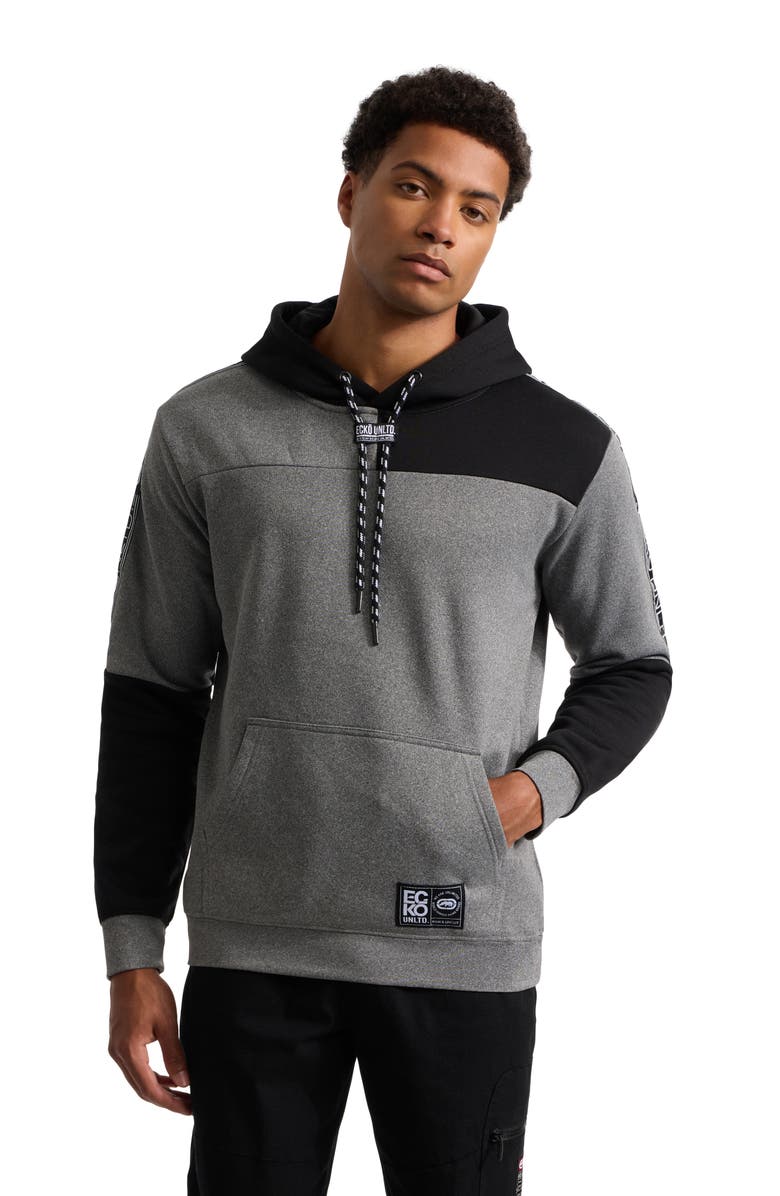 Ecko Unltd. Half Block Hoodie, Main, color, Grey Marled/Black