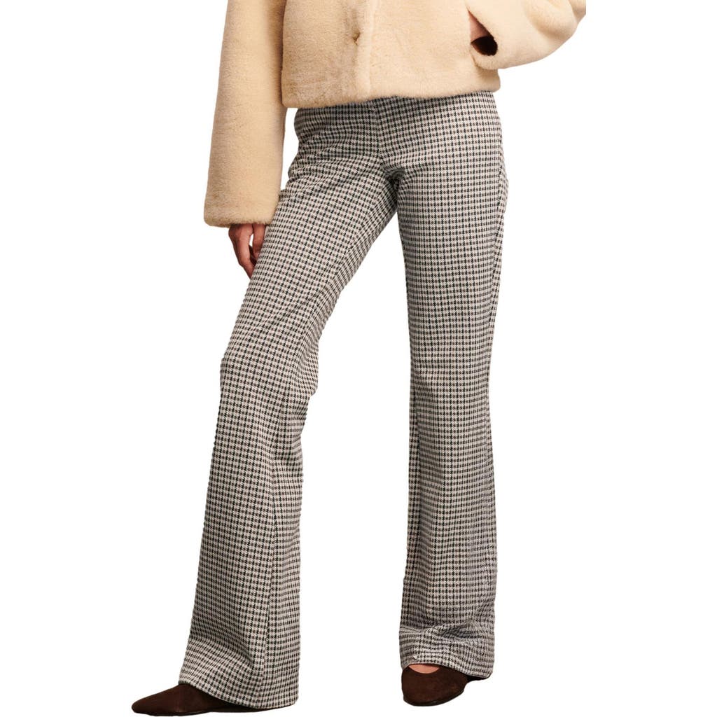 Next Houndstooth Check Bootcut Pants In Brown