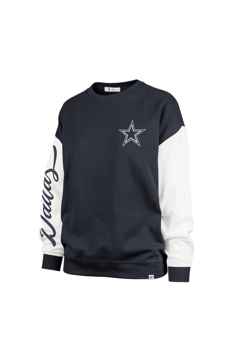 '47 Women's '47  Blue Dallas Cowboys Double Header Rise Andie Pullover Sweatshirt, Alternate, color, Navy