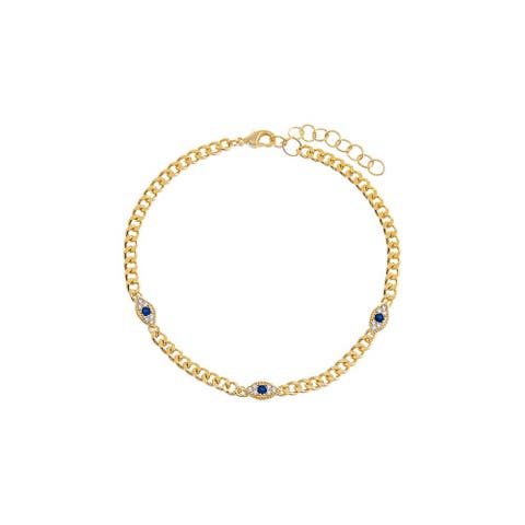 Multi Evil Eye Cuban Chain Bracelet