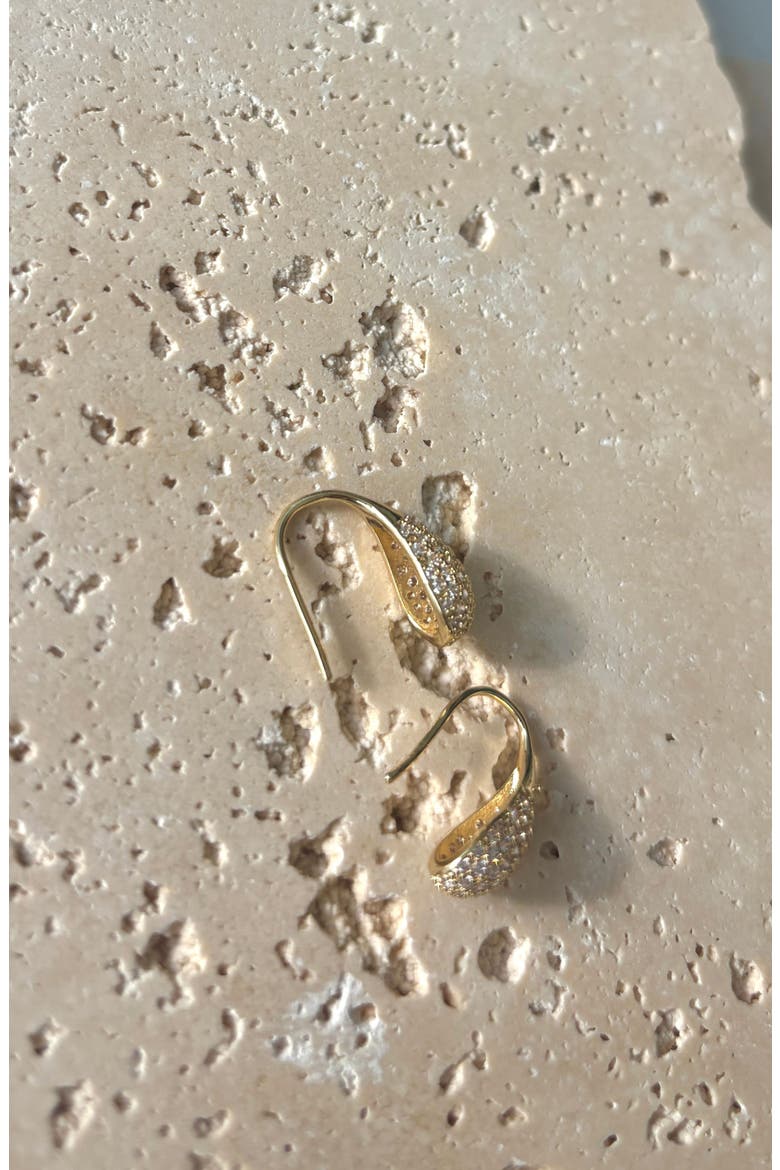 Cubic Zirconia Teardrop Earrings, Alternate, color, GOLD