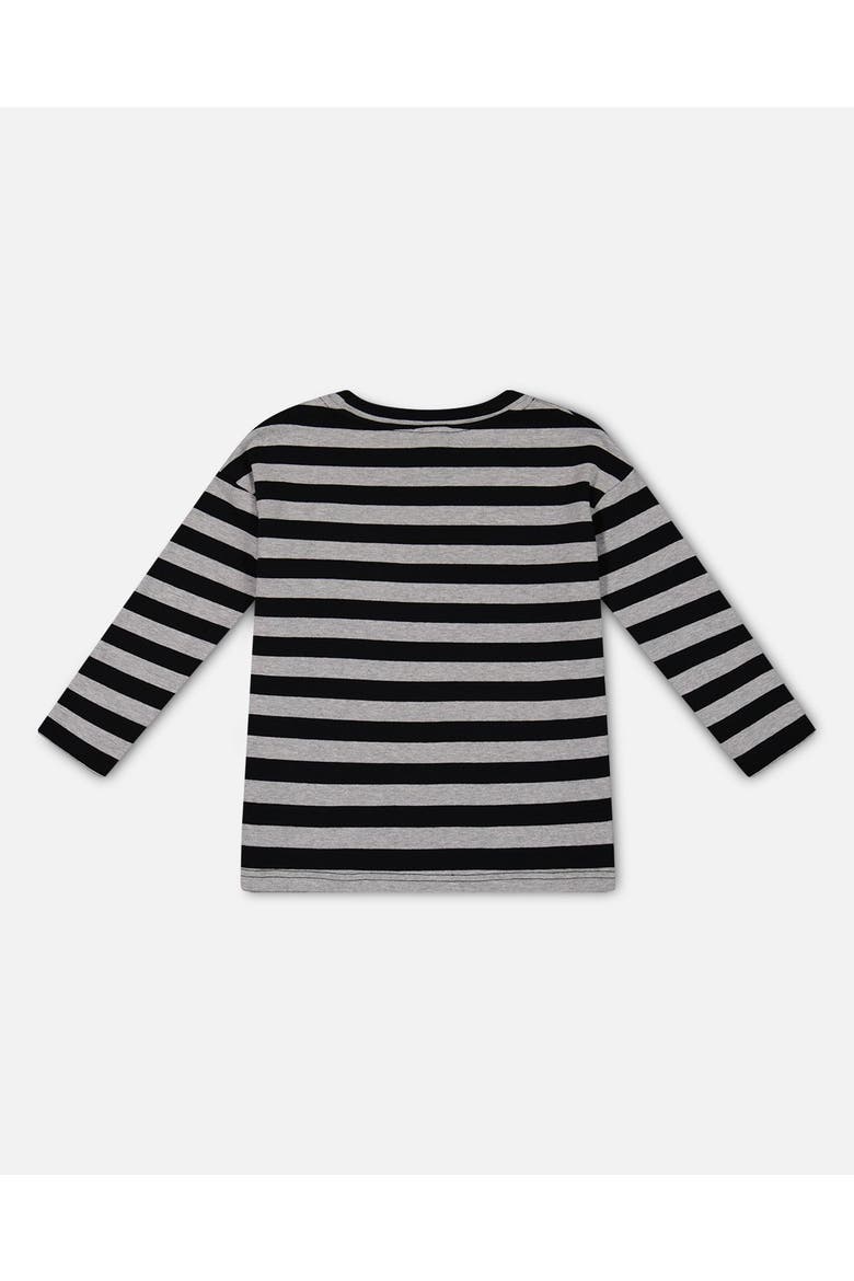 Boy's Striped Rib T-Shirt Black, Alternate, color, Anthracite
