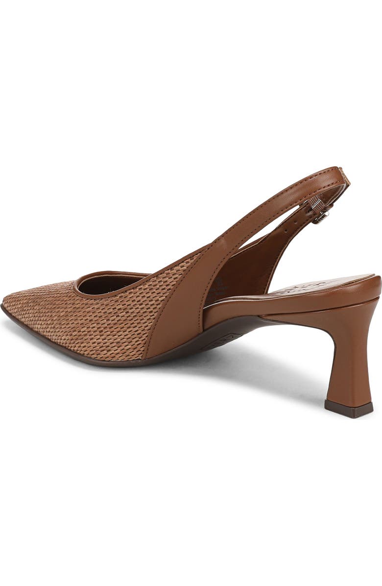 Naturalizer Tansy Slingback Kitten Heel Pump, Alternate, color, Walnut Brown Faux Raffia