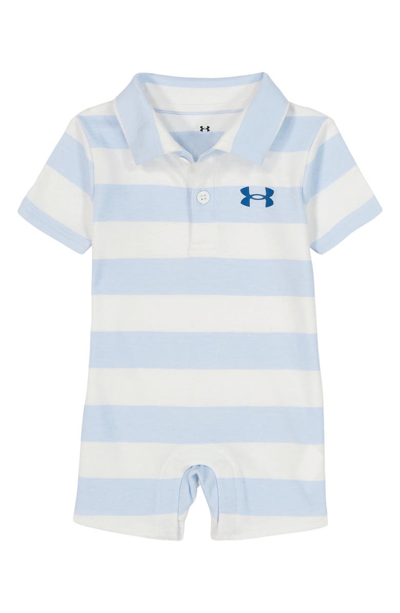 Under Armour UA Stripe Polo Romper, Main, color, White/ Blue