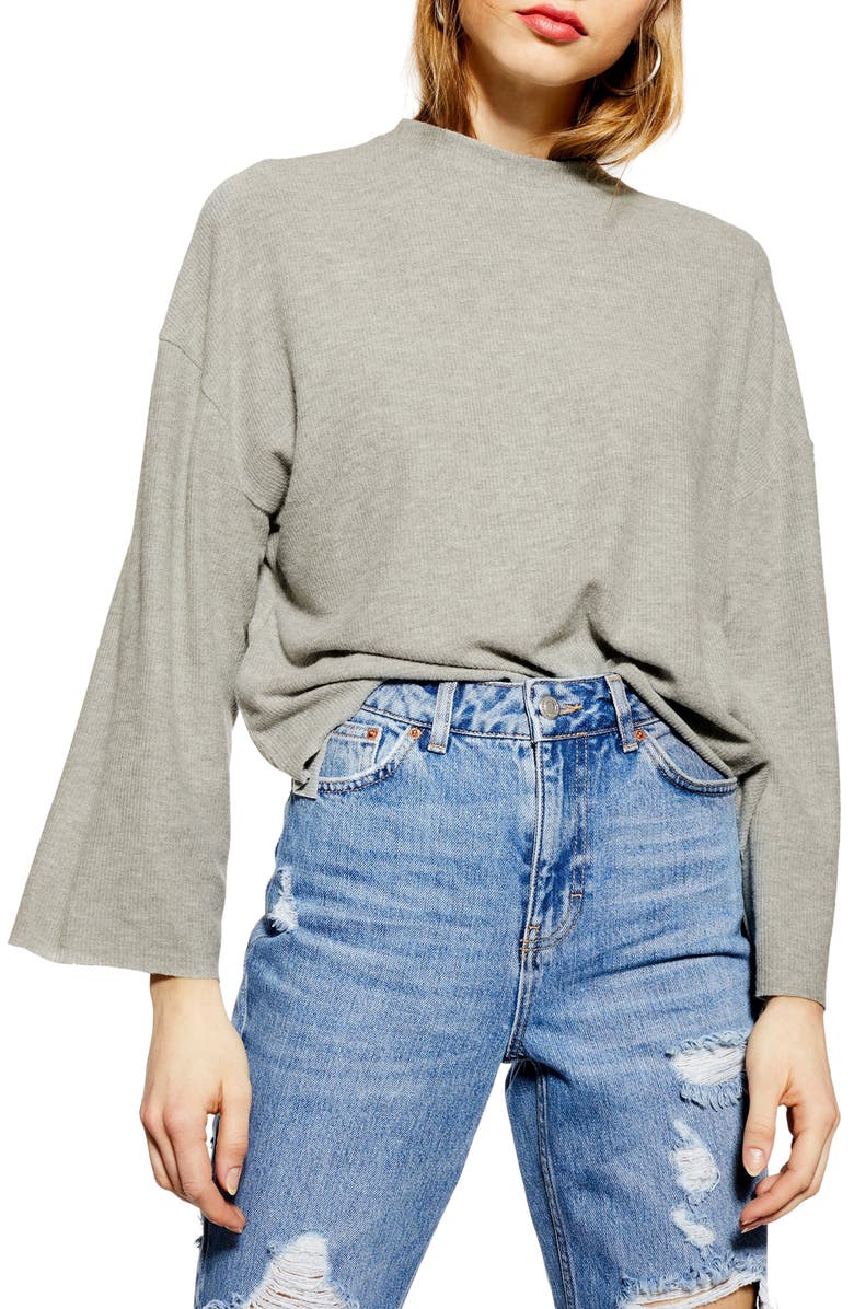 Topshop Super Soft Ribbed Sweater, Main, color, 