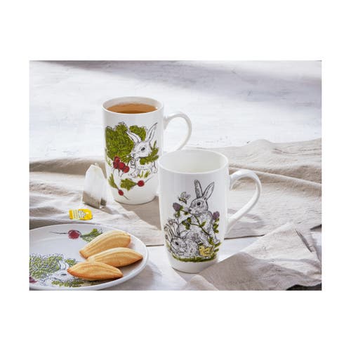 Tag Easter Bunny Rabbit Clover Coffee Tea Mug White Bone China In Multi