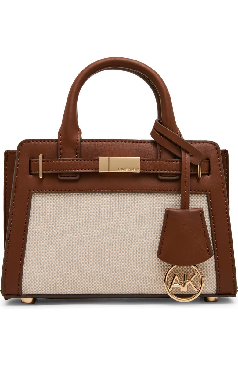 Anne Klein Mini Satchel Bag, Main, color, Hazelnut