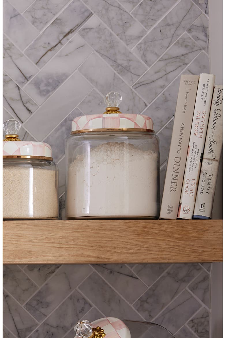 Rosy Check Large Kitchen Canister, Alternate, color, ROSY