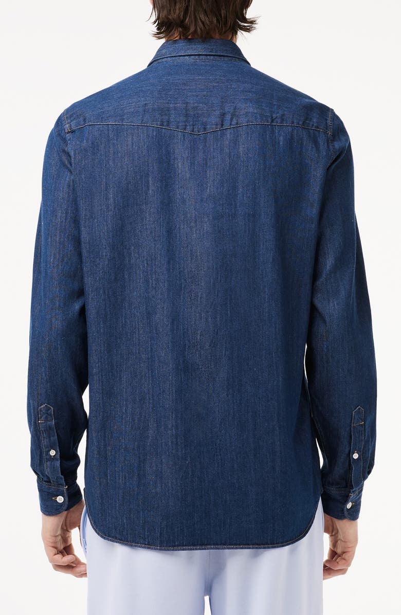 Lacoste Regular Fit Denim Button-Up Shirt, Alternate, color, 