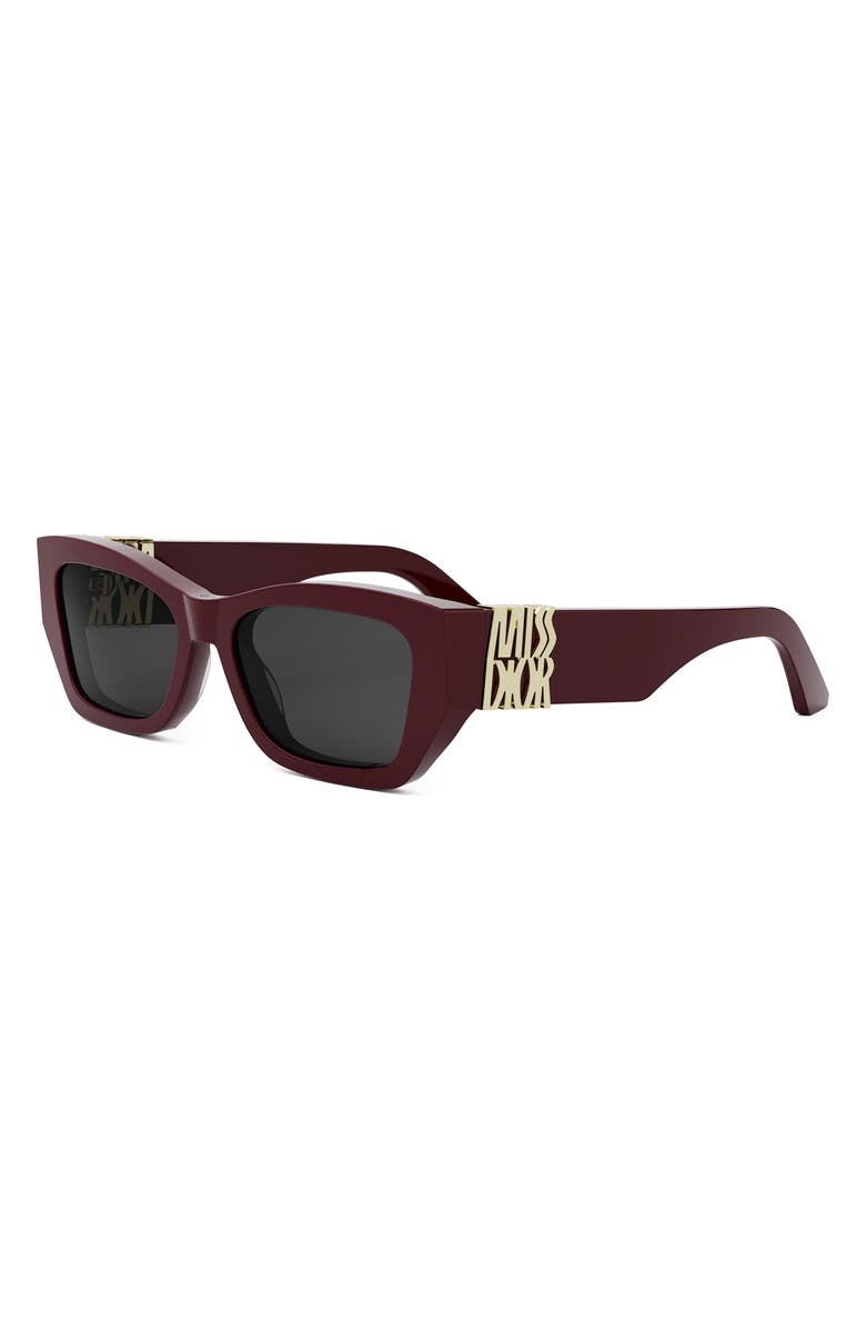 DIOR MissDior S1I 55mm Square Sunglasses, Alternate, color, Shiny Bordeaux / Smoke
