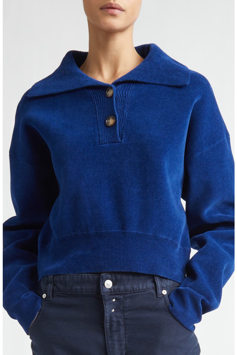 Chenille Polo Sweater, Alternate, color, BRIGHT NAVY