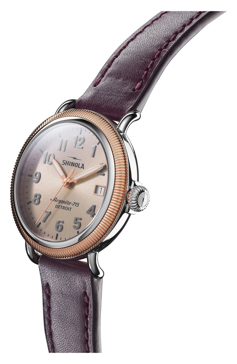 Shinola 'The Runwell' Leather Strap Watch, 38mm, Alternate, color,