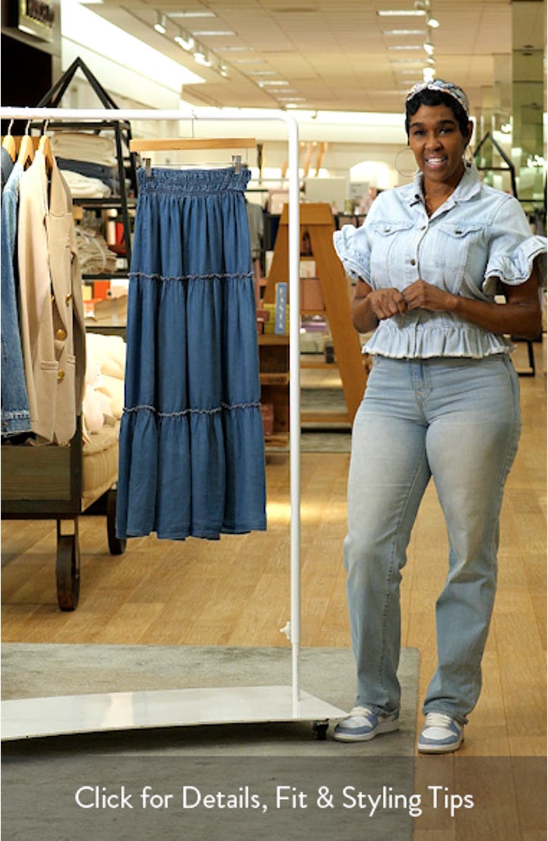 Tiered Denim Maxi Skirt, sales video thumbnail