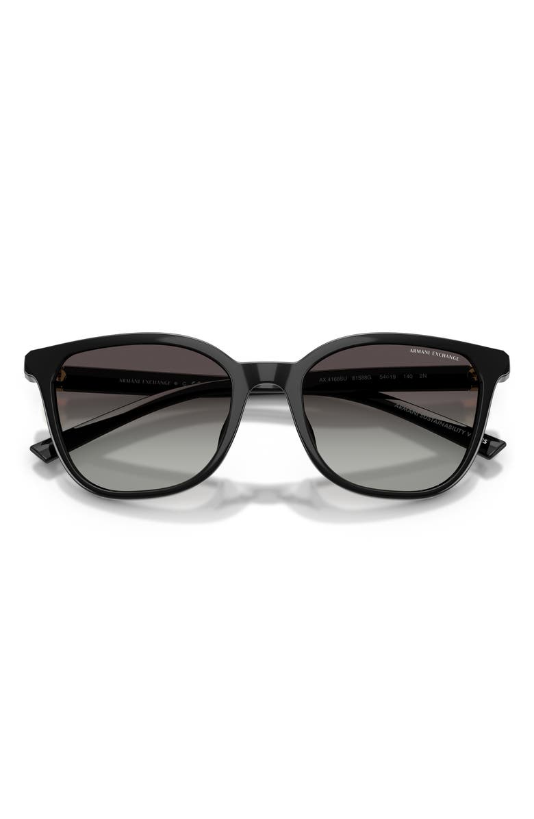 Armani Exchange 54mm Cat Eye Sunglasses, Alternate, color, Shiny Black / Grey Gradient