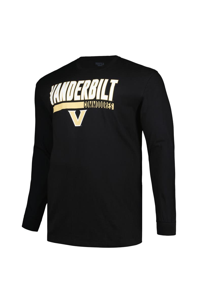 PROFILE Men's Profile Black Vanderbilt Commodores Big & Tall Two-Hit Long Sleeve T-Shirt, Alternate, color, 