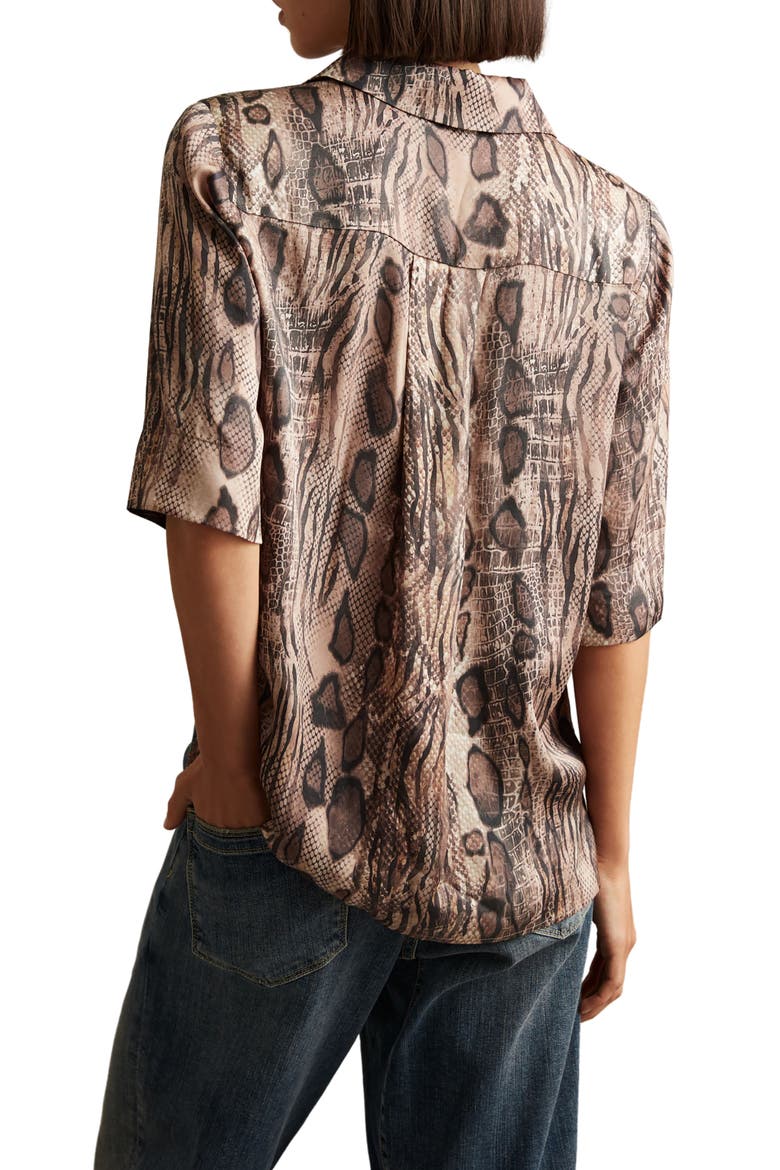 Maya Snake Print Button-Up Shirt, Alternate, color, NEUTRAL